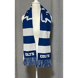 Indianapolis Colts Blue White Knit Scarf Striped Fringe NFL Fan Gear
